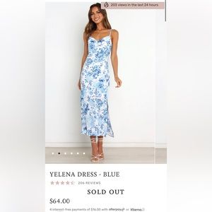 Petal & Pup- Yelena Dress Blue. Size 2. NEW WITH TAGS